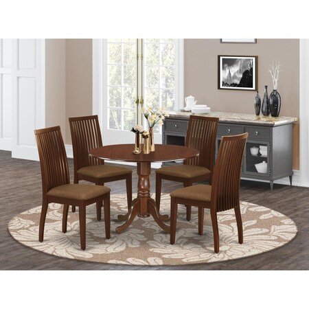 East West Furniture 5 Piece Dublin Dining Set - Mahogany DLIP5-MAH-C